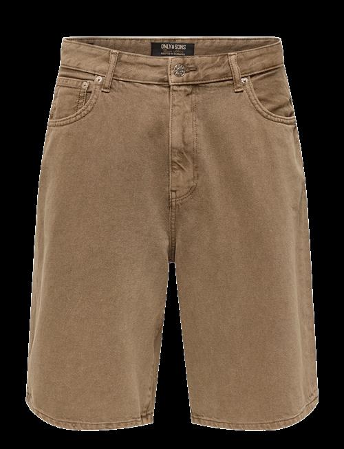 ONLY & SONS | Onscarl Ball. Brown 6602 Tai Dnm Shorts | M
