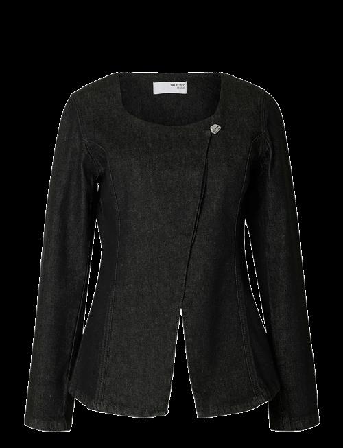 Selected | Slfcora U-Neck Fitted Denim Blazer | 38