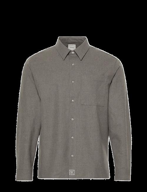 Calvin Klein | Ls Solid Silk Wool Easy Shirt | M