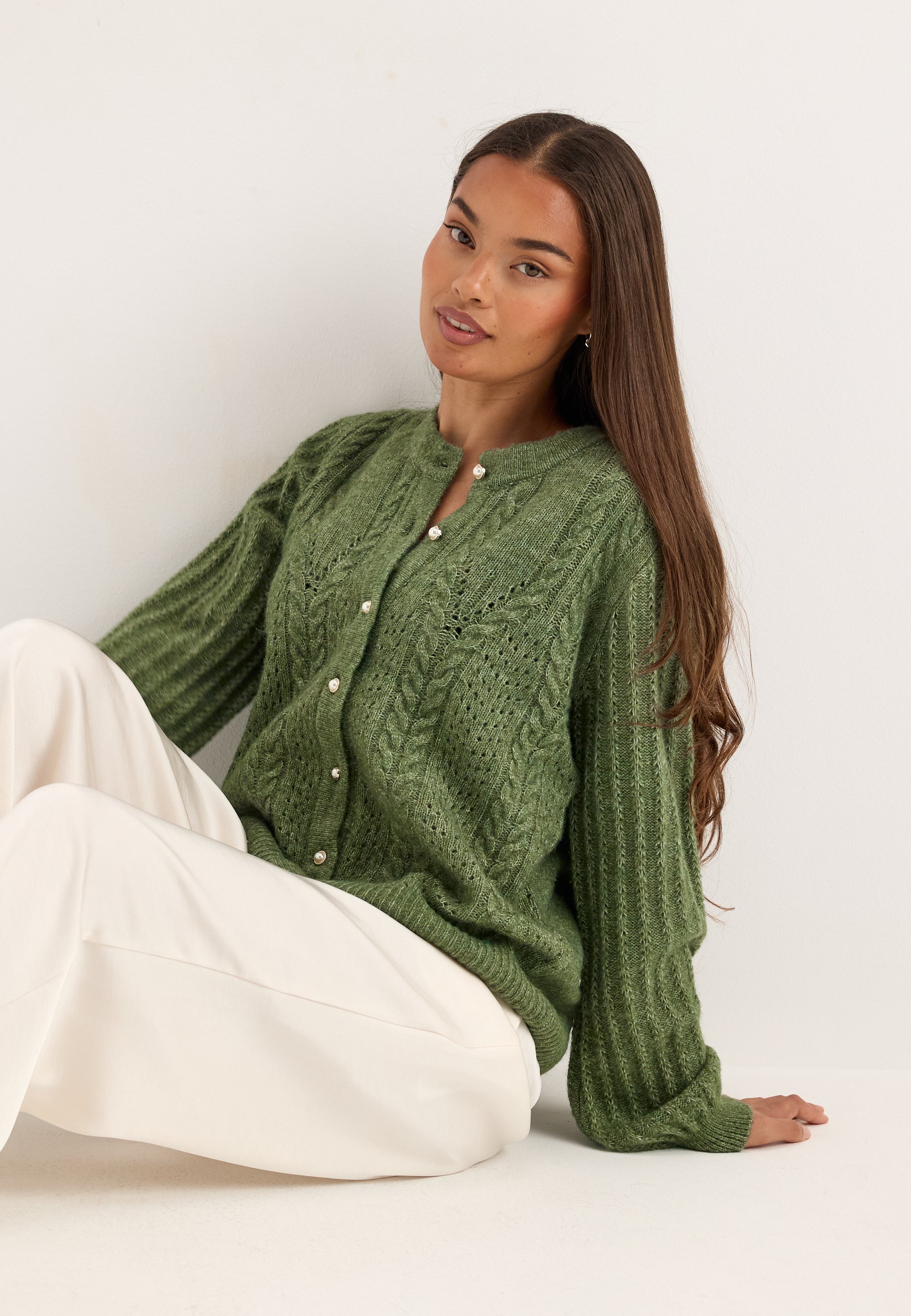 OBJECT Objflora Re Ls Knit Button Cardigan