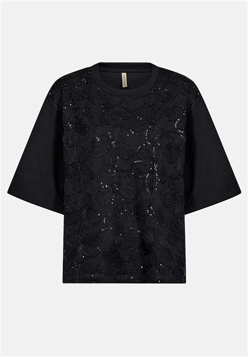Soyaconcept Blød jerseytop med pailleter