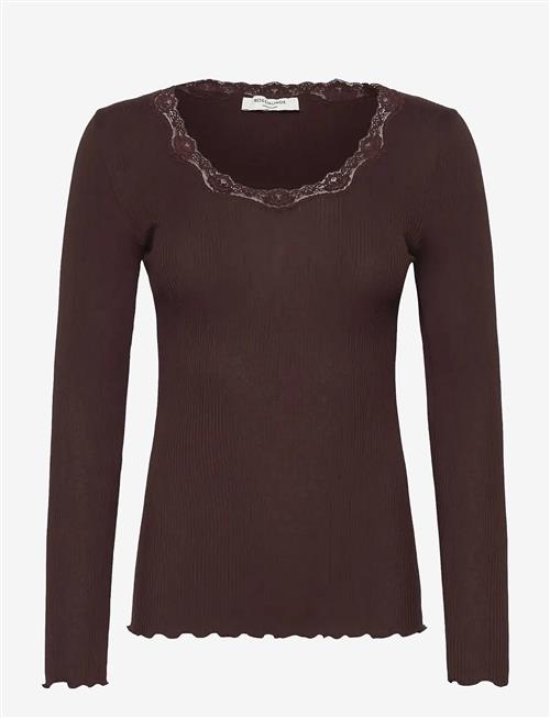Rosemunde | Rwbabette Silk Ls U-Neck Lace T-Shi | M