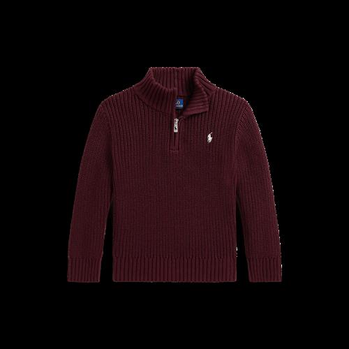 Ralph Lauren Trøje Med Halv Lynlås Rich Ruby  Rich Ruby 6 Y  Rød  6 år  Drenge