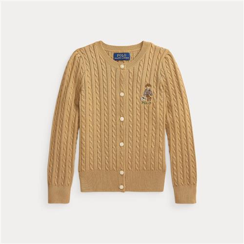 Ralph Lauren Mini Cable Bear Sweater Cardigan Berkshire Tan M  Brun  8-10 år  Piger