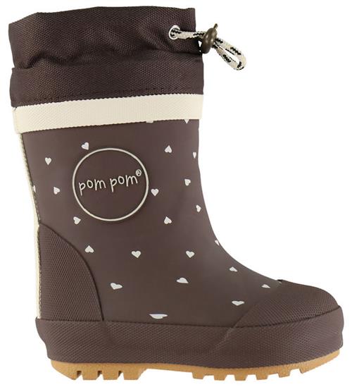 Pom Pom Termostøvler - Brynn - Chestnut Heart AOP