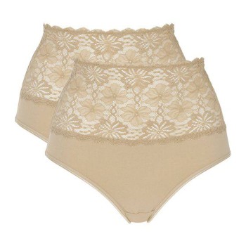 Damella Trusser 2P Lace Maxi Briefs Beige bomuld 2XL Dame
