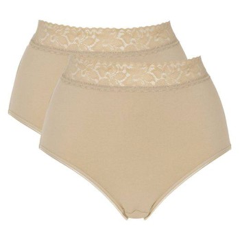 Damella Trusser 2P Maxi Brief With Lace Beige bomuld Small Dame