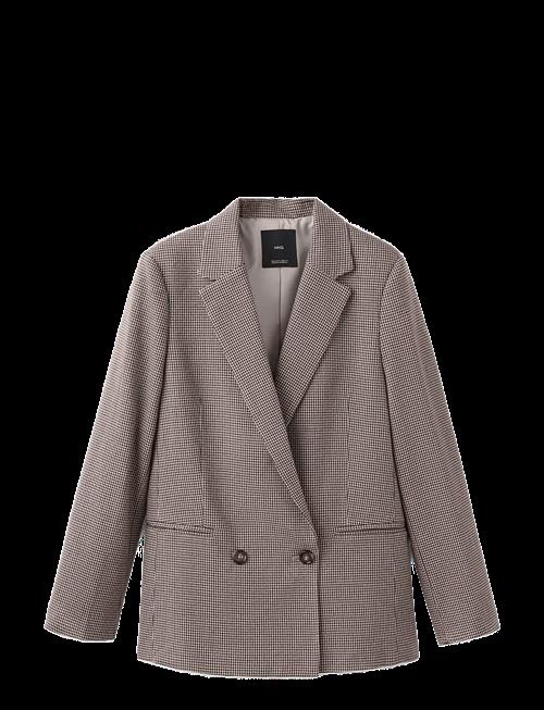 Mango | Double-Breasted Micro-Houndstooth Jacket | XS
