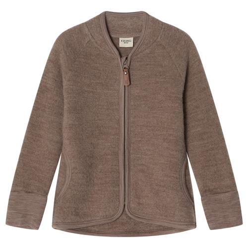 Kuling Adelaide Wool Fleece Jacket Brown Melange Brown Melange-122/128 cm Uld Brun  122/128 cm  unisex