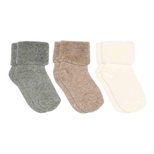 MP Denmark Cotton Baby Socks - 3-Pack Light Brown Melange Light Brown Melange 19-21 EU  Brun  19-21 EU  unisex