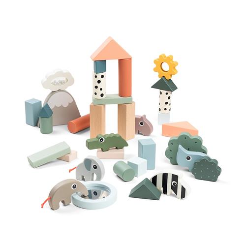 Done by Deer Building Block Set 34 Pcs Deer Friends Colour Mix Colour Mix One Size  Hvid  One Size  unisex