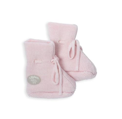 Lillelam Baby Booties Classic Sky Pink Sky Pink 62/68 cm Uld Lyserød  62/68 cm  Piger