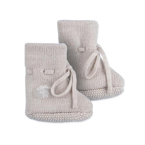 Lillelam Baby Booties Classic Light Beige Light Beige 62/68 cm Uld Beige  62/68 cm  unisex