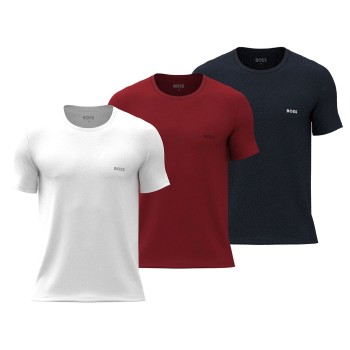 BOSS 3P Classic Regular Fit Crew Neck T-Shirt Rød/Blå bomuld X-Large Herre