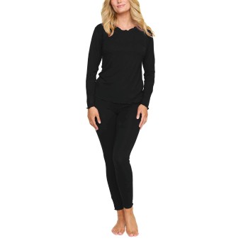 Damella Bamboo Plain Long Pyjamas Set Sort Bambus X-Large Dame