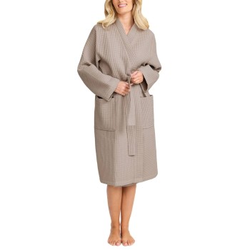 Damella Cotton Jersey Waffle Robe Beige bomuld X-Large Dame