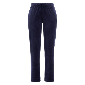 Damella Velour Trousers Marineblå Large Dame