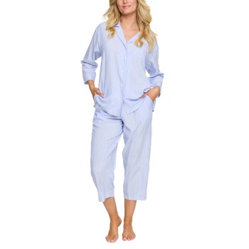 Damella Viscose Long Pyjama Set Lyseblå viskose Large Dame