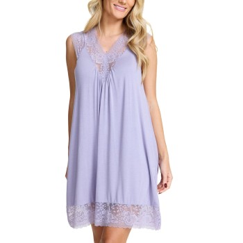 Damella Viscose Plain Sleeveless Nightdress Lilla viskose X-Large Dame