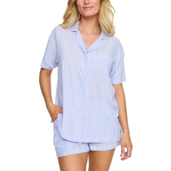 Damella Viscose Short Pyjama Set Lyseblå viskose 2XL Dame