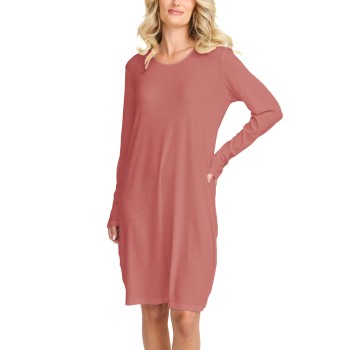 Damella Wool Long Sleeved Nightdress Mørkrosa  merinould X-Small Dame