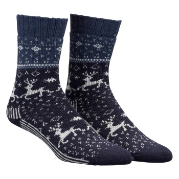 Damella Strømper Wool Socks With Pattern Marine/Blå Str 35/38 Dame