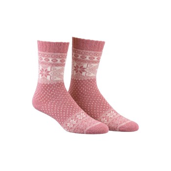 Damella Strømper Wool Socks With Pattern Rosa/Hvid Str 35/38 Dame