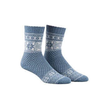 Damella Strømper Wool Socks With Pattern Blå/Hvid Str 35/38 Dame
