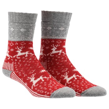 Damella Strømper Wool Socks With Pattern Rød/Grå Str 35/38 Dame
