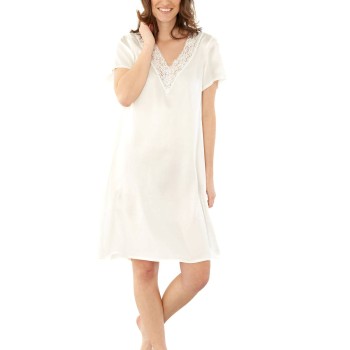 Damella Woven Silk Plain Nightdress Elfenben silke Large Dame