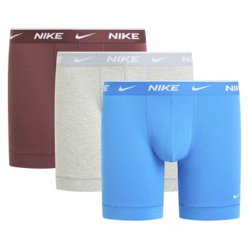 Nike 3P Essentials Cotton Stretch Boxer Brief Blå/Grå bomuld 2XL Herre
