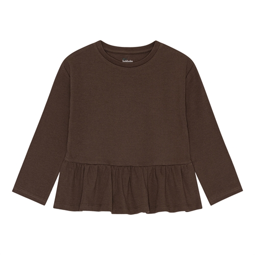 Birkholm Peplum Rib Bluse Chokolade Brun
