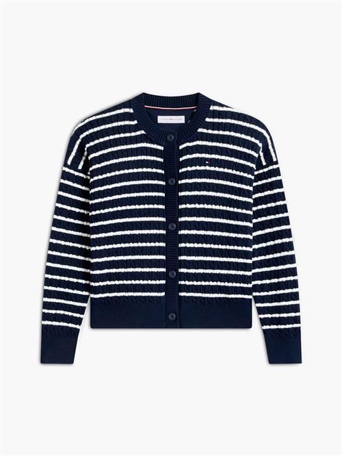 Tommy Hilfiger Strikket Cardigan Dark Blue Ivory Petal  Dark Blue Ivory Petal 3 Y  Blå  3 år  unisex