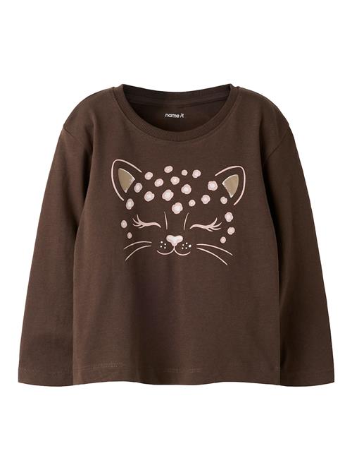 Name It T-shirt Med Lange Ærmer Chocolate Brown  Chocolate Brown 86 cm  Brun  86 cm  Piger