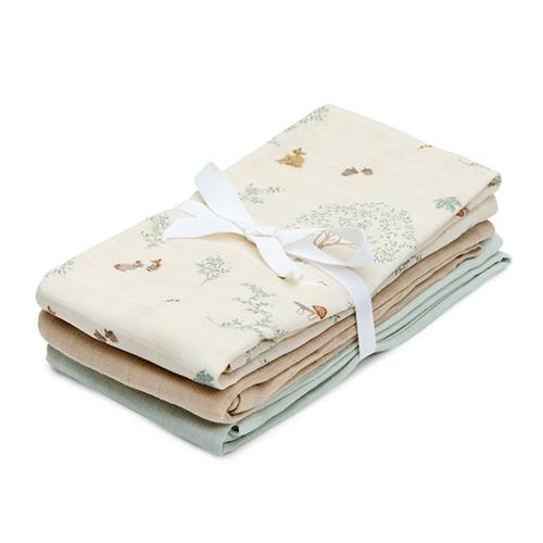 Cam Cam Muslin Cloth, 3 pack Mix Woodland Woodland One Size  Grøn  One Size  Drenge