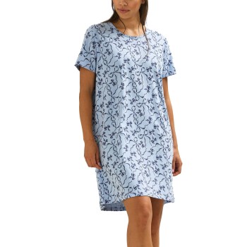 Trofé Trofe Bows Big T Nightdress Blå Mønster bomuld X-Large Dame