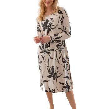 Trofé Trofe Graphic Log Sleeved Nightdress Hvid/Sort XXXL Dame