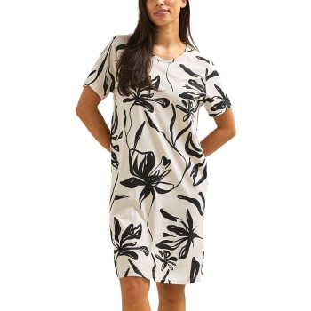 Trofé Trofe Graphic Printed Big Tee Sort/Hvid X-Large Dame