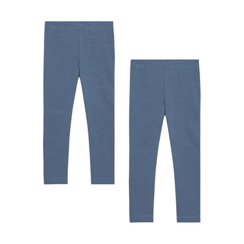 BIRKHOLM 2-Pak Rib Leggings Indigo Blå