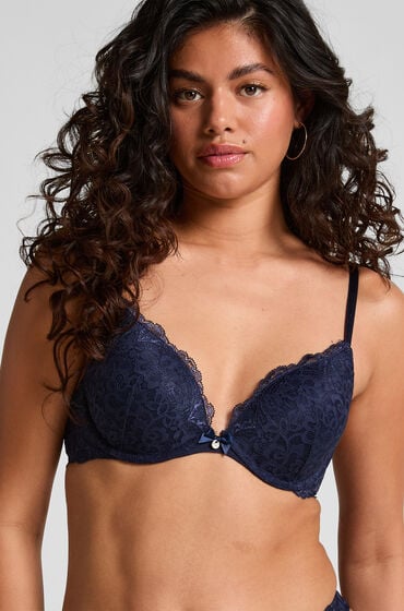 Hunkemöller Formstøbt pushup-bøjle-bh Marine Blå