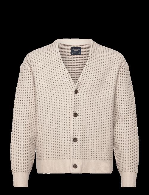 Abercrombie & Fitch | Cream Birdseye Cropped Vintage Cardigan | L
