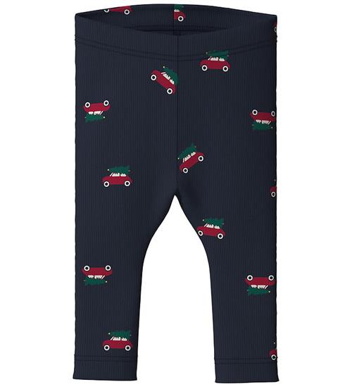 Name It Leggings - Rib - NbmRistmas - Navy Blazer/Cars