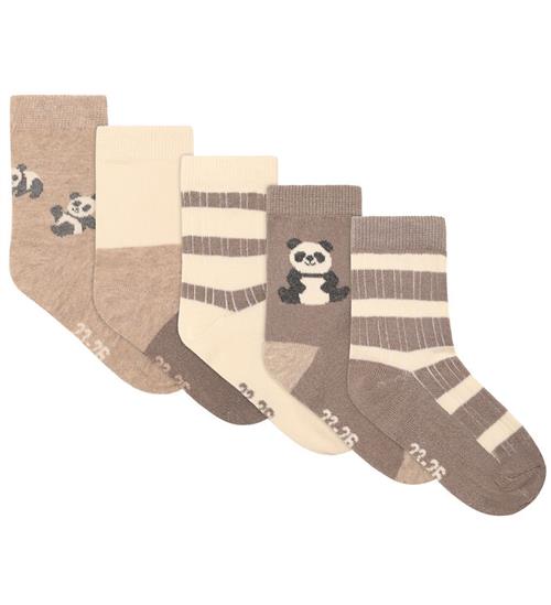 Minymo Strømper - 5-pak - Offwhite m. Mønster