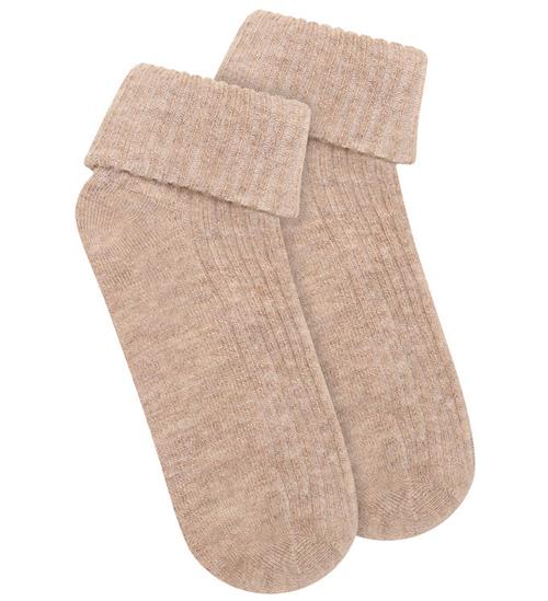 Minymo Strømper - Rib - Viskose/Uld - 2-pak - Silver Mink Melang