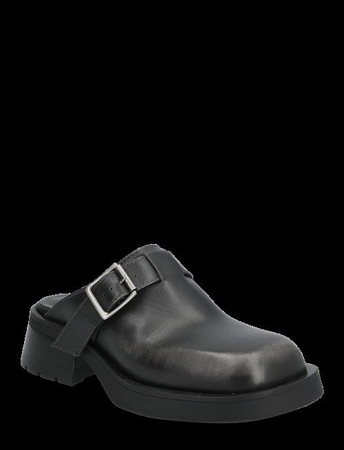 MIISTA | Aroa Brushed Grey Buckled Mules | 40