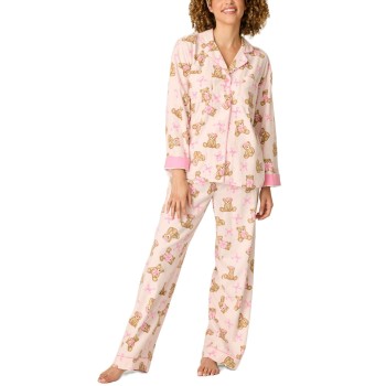 PJ Salvage Flannel Pyjama Rosa/Brun bomuld Small Dame