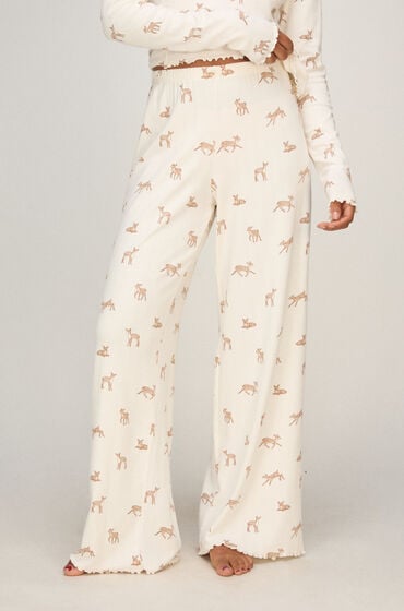 Hunkemöller Pyjamasbukser Loose Pointelle Hvid