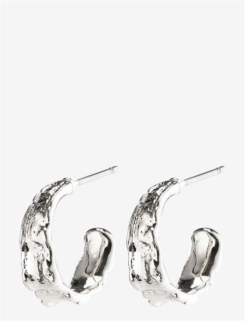 Pilgrim | Bathilda Organic Shaped Hoop Earrings Silver-Plated | ONE SIZE