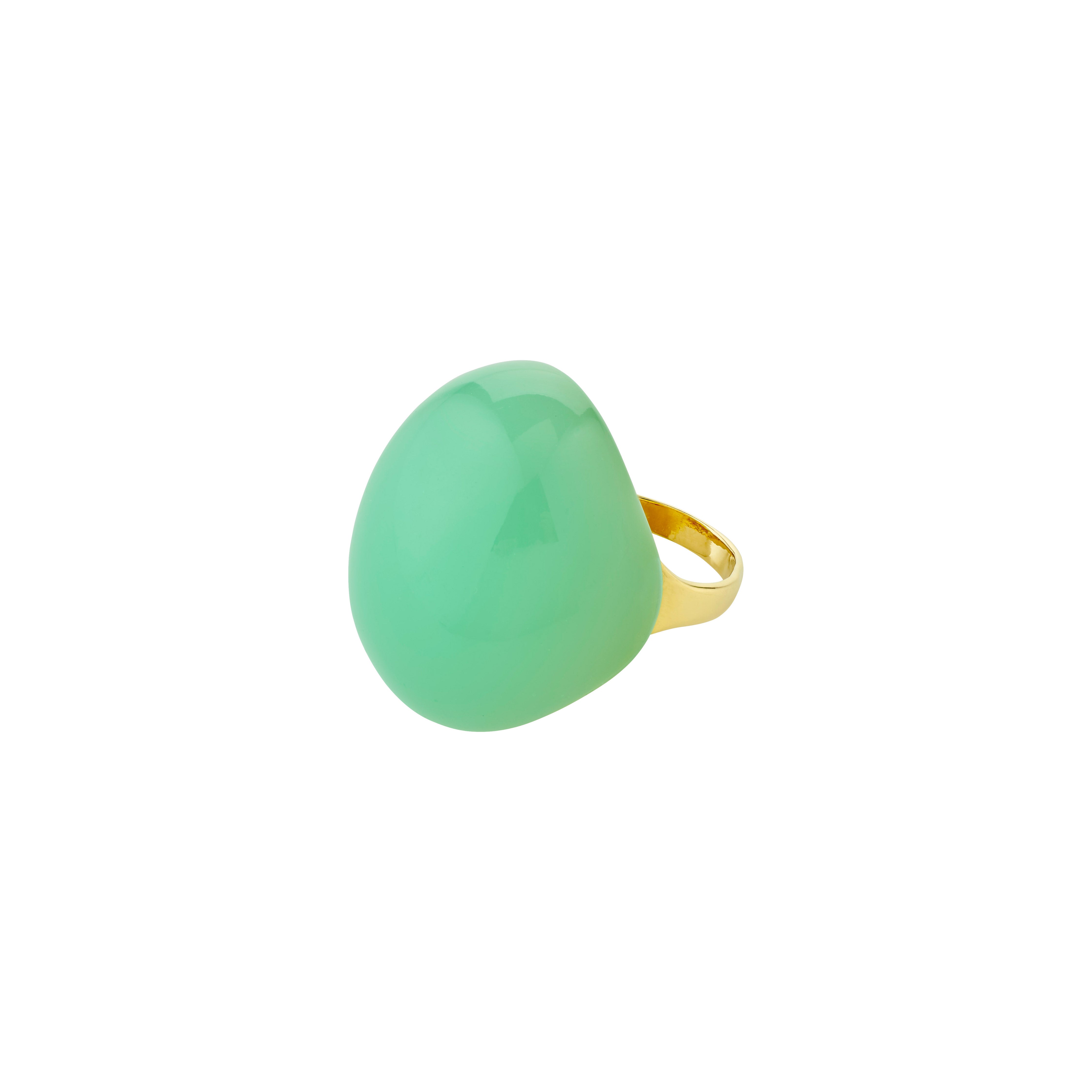 Pilgrim EVA MELOCHE X PILGRIM ring guldbelagt/grøn