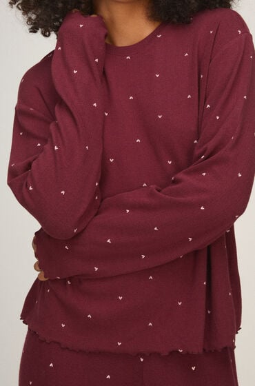 Hunkemöller Pyjama Top Loose Pointelle Lilla